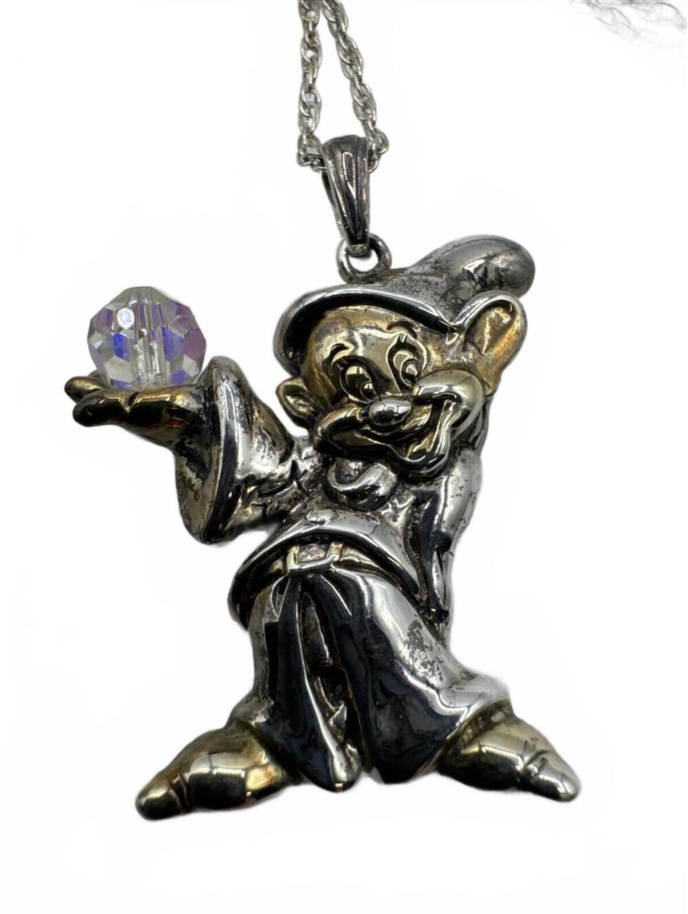 Disney Lenox Sterling Silver 925 Dopey’s Treasure Pendant & Necklace Snow White